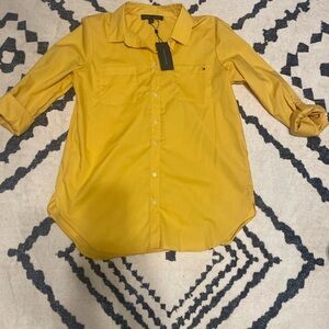 Tommy Hilfiger Yellow Button-Up Shirt brand new